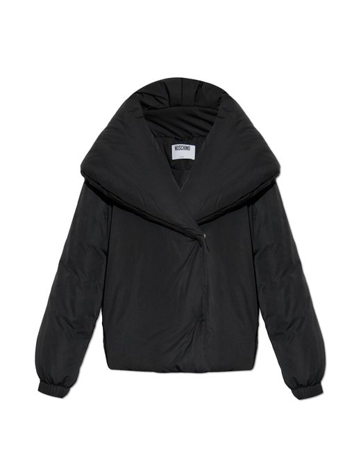 Moschino Black Insulated Jacket With Wide Collar