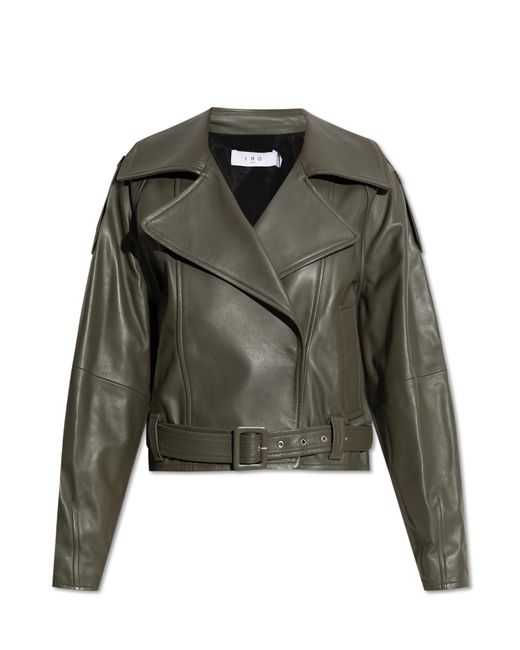 IRO Green Leather Jacket "Yuria"