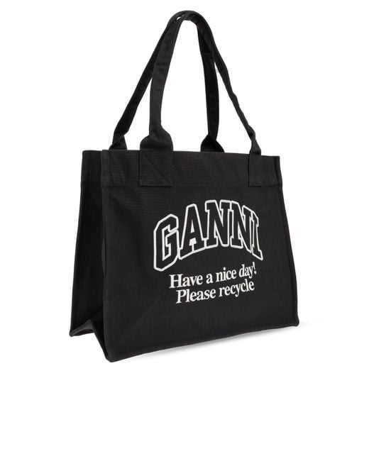 Ganni Black Shopper-Type Bag