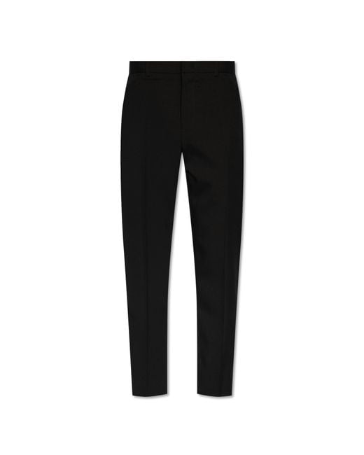 Jil Sander Black Wool Pleat-Front Trousers for men
