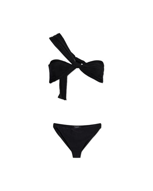 Balmain Black Two-Piece Swimsuit