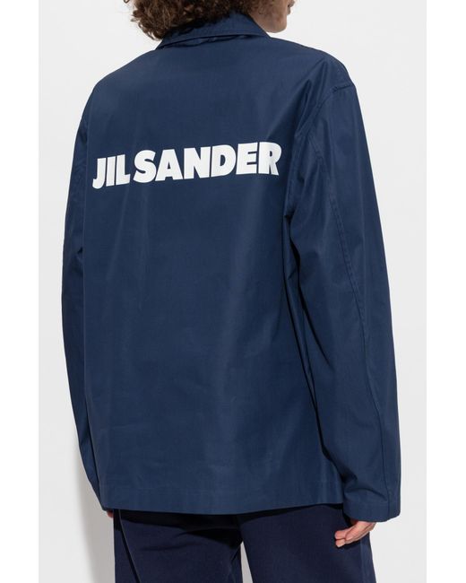 Jil Sander Blue Jacket With Collar