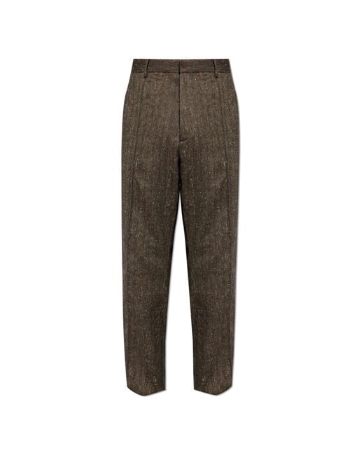 DSquared² Brown Herringbone Pattern Trousers for men