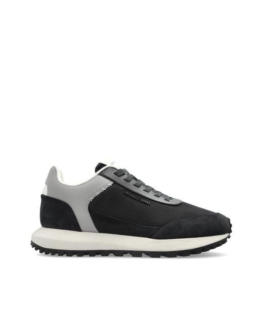 Emporio Armani Black Sports Shoes With Logo for men