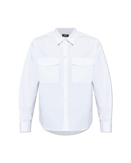 DSquared² White Shirt With Pockets for men