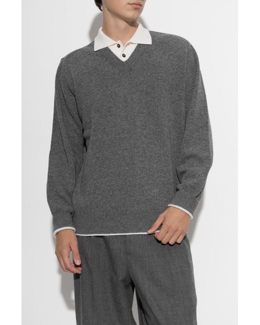Eleventy Gray Wool Sweater for men