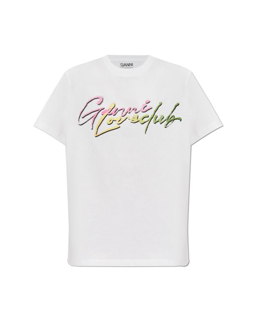 Ganni Gray Printed T-shirt,