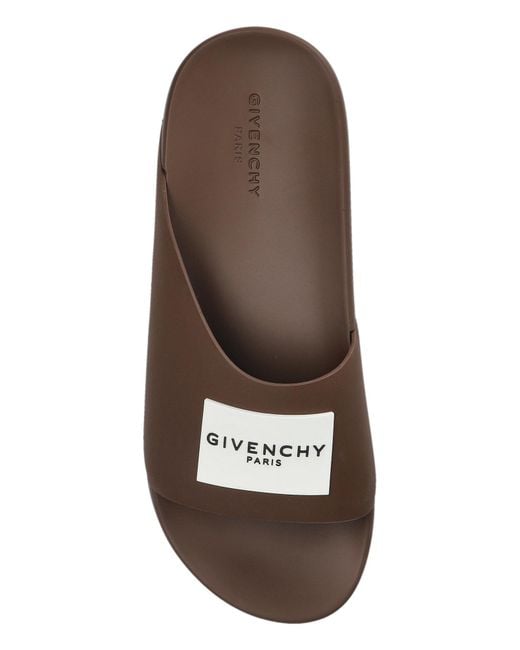 Givenchy Brown Flip-Flops With Logo for men