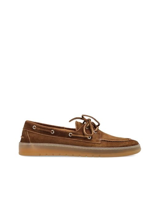 POSA Brown Suede 'Boat' Loafers for men