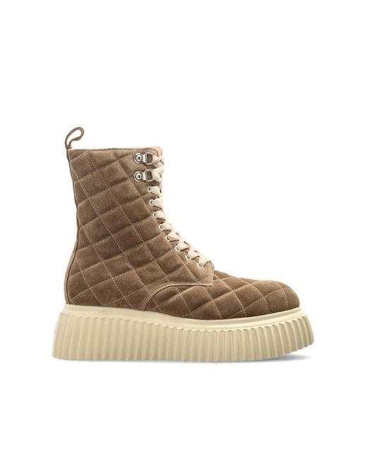 Agl Attilio Giusti Leombruni Brown Suede Platform Shoes "Elsa"