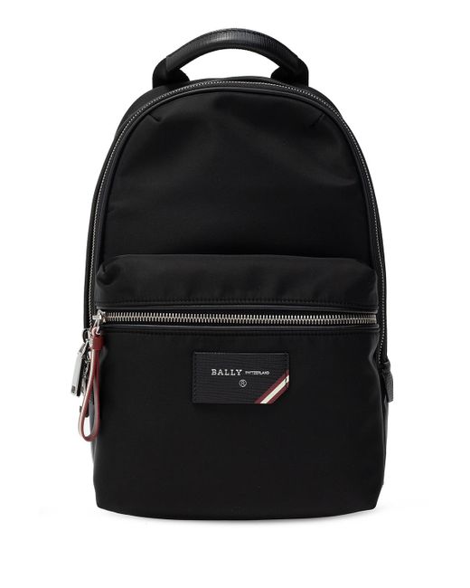 Bally Black 'fuston' Backpack With Logo