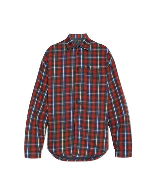 Balenciaga Checkered Pattern Shirt for men