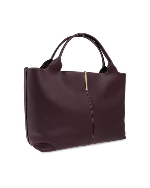 Tod's Purple Shopper Bag