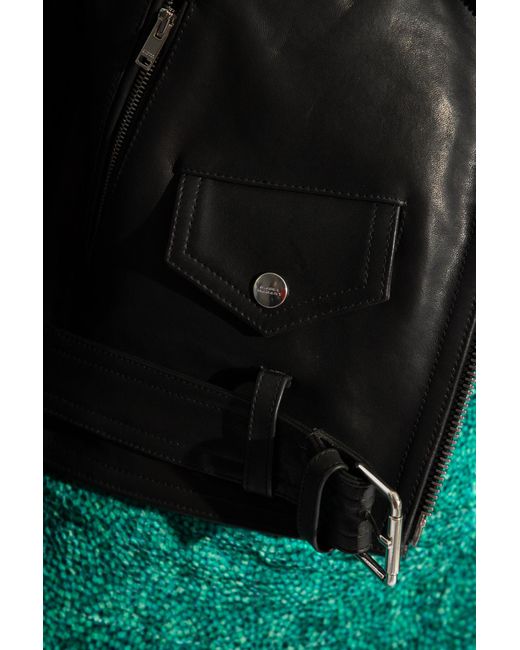 Isabel Marant Black 'audric' Leather Jacket,