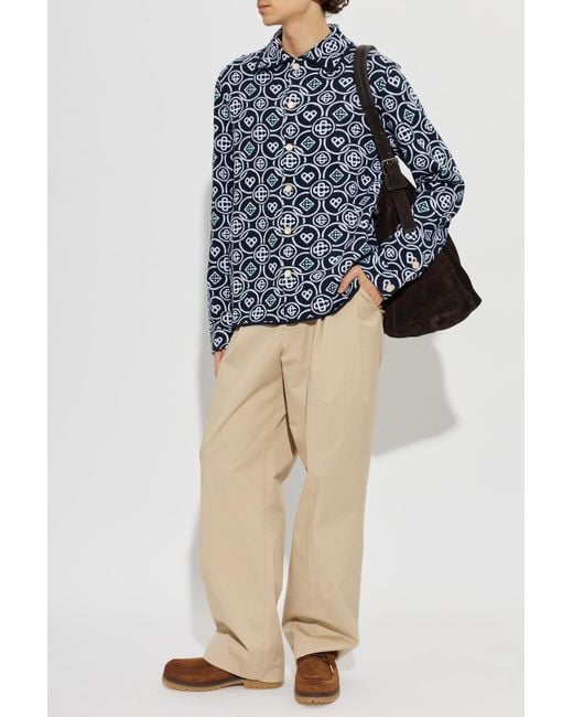 Casablanca Blue Monogram Cardigan for men