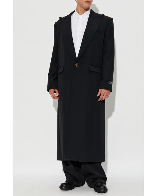 Balmain Black Wool Coat for men