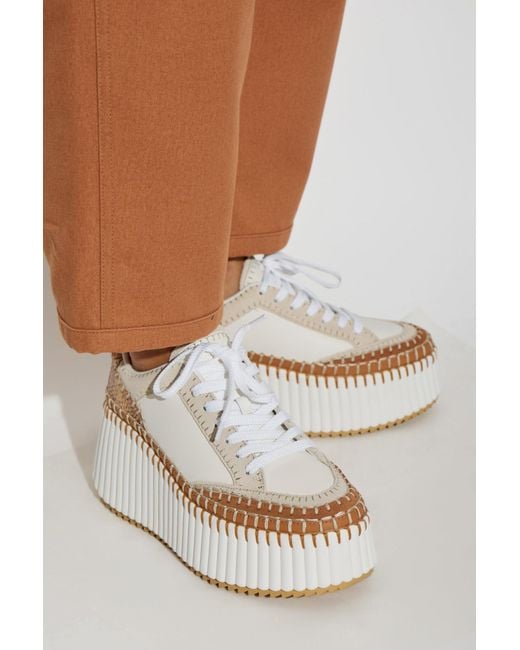 Chloé White Sports Shoes On The 'Nama' Platform