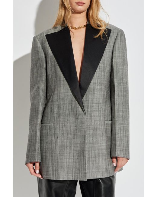 Jil Sander Gray Jacket With Silk Trim