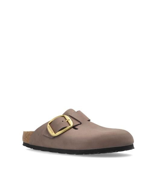 Birkenstock Brown 'Boston Big Buckle' Clogs