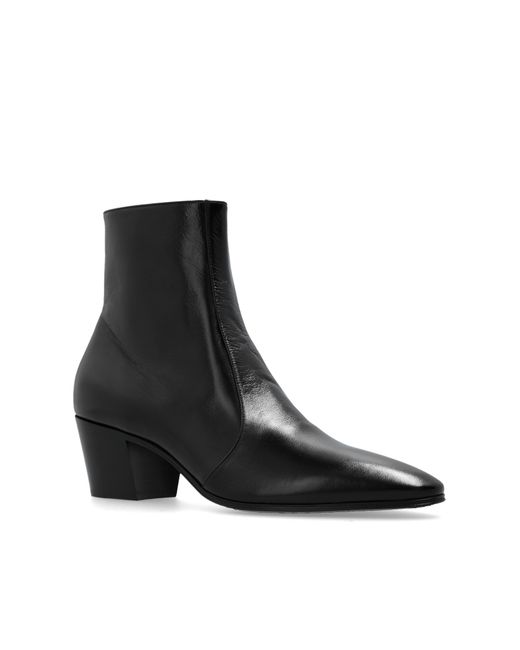 Saint Laurent Black 'vassili' Heeled Ankle Boots, for men