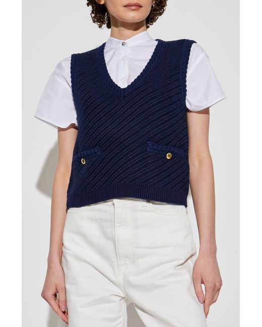 Rag & Bone Blue Vest With Pockets