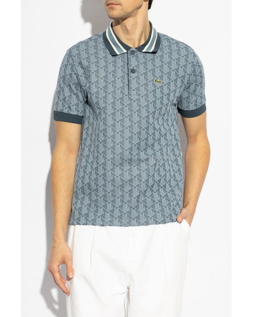 Lacoste Blue Polo With Logo Patch for men