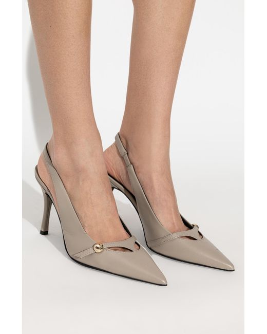 Furla White "Slingback" Stilettos