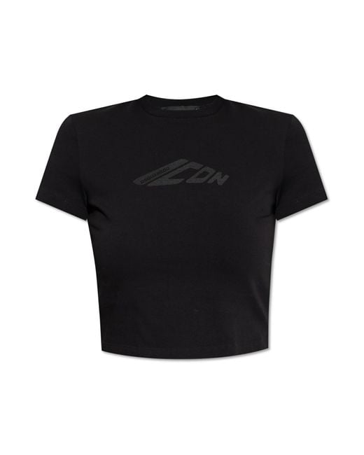 DSquared² Black T-Shirt With Logo