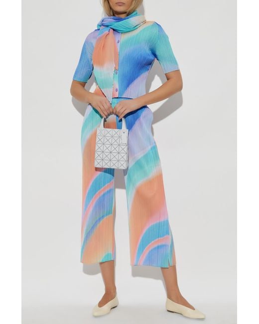 Pleats Please Issey Miyake Blue Pleated Trousers