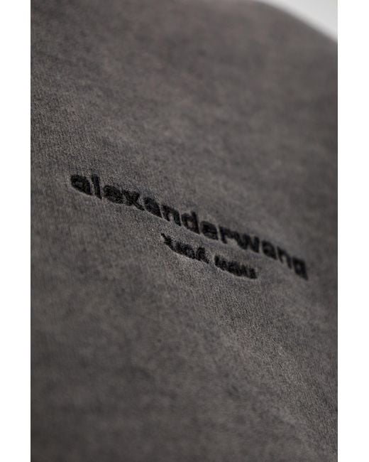 Alexander Wang Gray Sweatshirt With Embroidered Logo