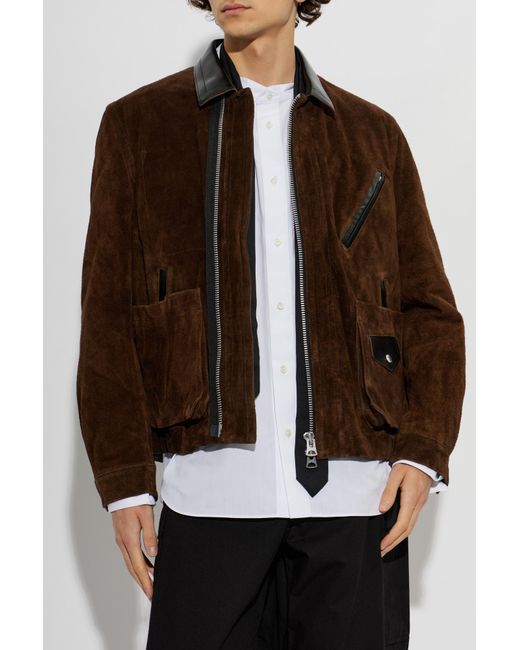 Sacai Black Suede Jacket for men