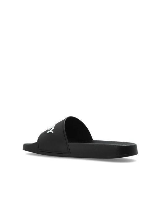 Burberry Black Rubber Flip-Flops