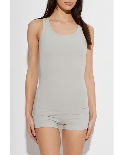MM6 by Maison Margiela Gray Top From The 'Underwear' Collection