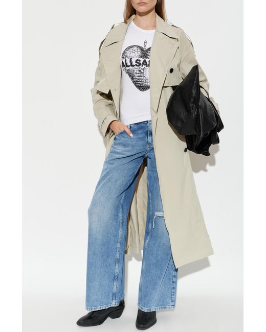 AllSaints White Trench Coat 'Linnie'