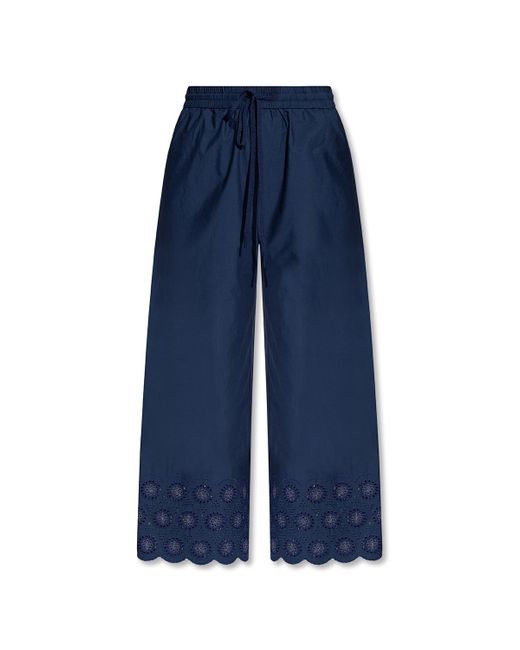 See By Chloé Blue Culottes With Broderie Anglaise