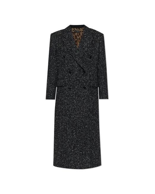 Dolce & Gabbana Black Double-Breasted Coat