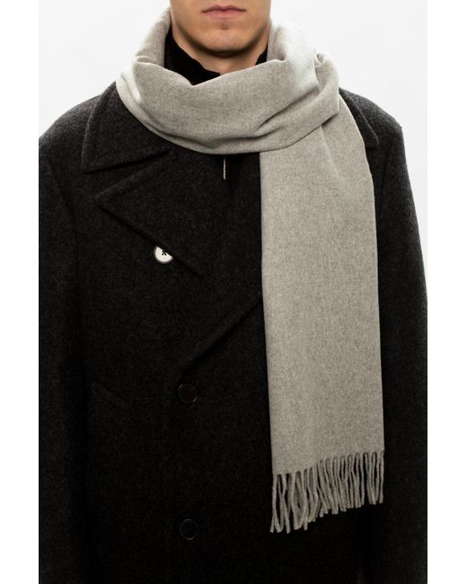 Samsøe & Samsøe Gray Fringed Scarf for men