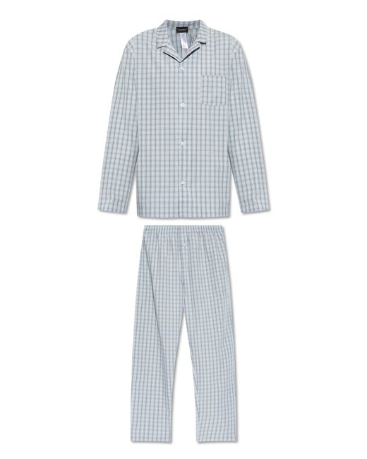 Hanro Blue Two-Piece Pajama for men