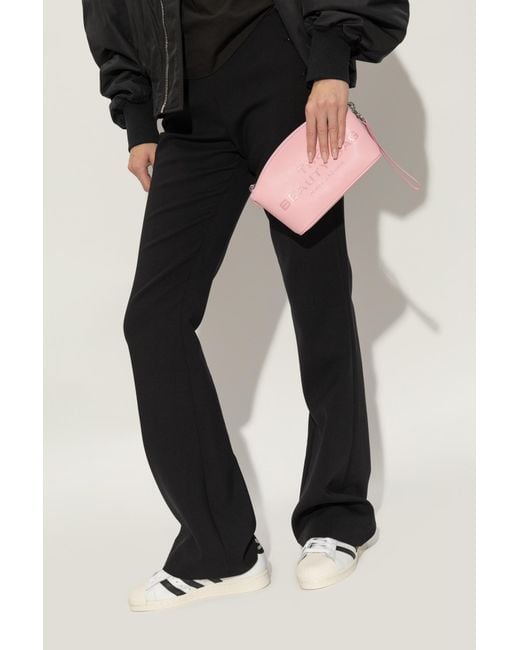 Marc Jacobs Pink Leather Cosmetic Bag