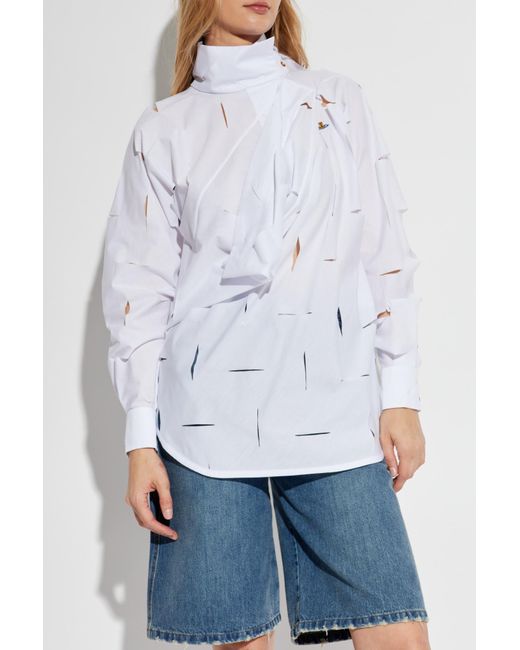 Vivienne Westwood White Top With Decorative Slits