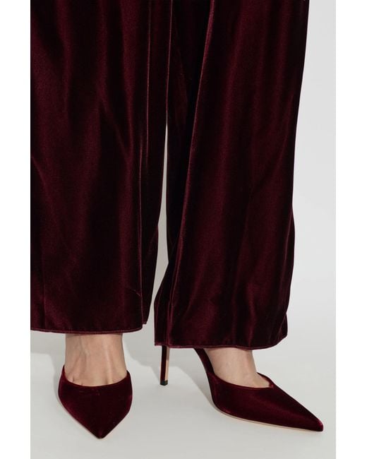 Gianvito Rossi Red Velvet Heeled Shoes 'Velsyra'
