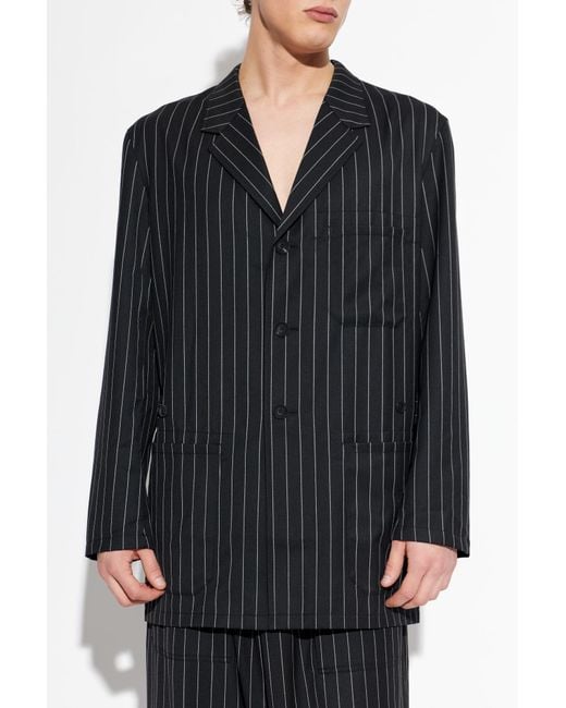 Y-3 Black Pinstripe Pattern Blazer for men