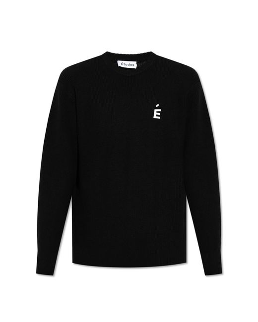 Etudes Studio Black Sweater With A Patch for men