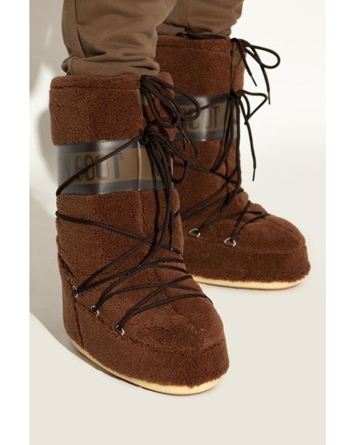 Moon Boot Brown Snow Boots 'Icon Fleece'