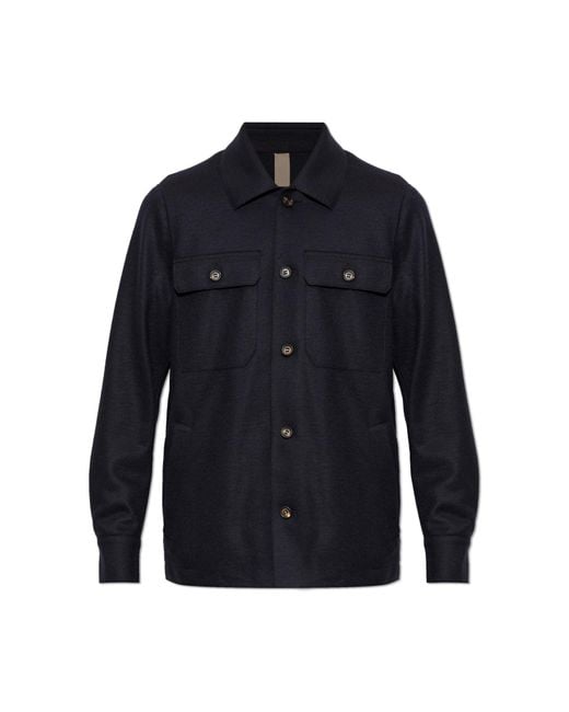 Eleventy Blue Shirt With Pockets for men