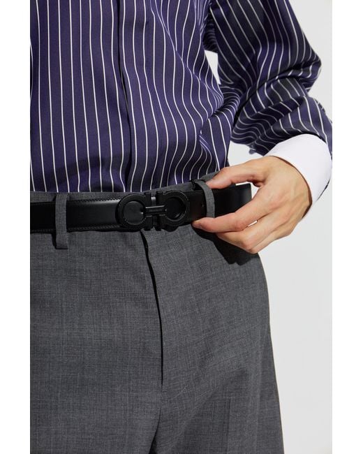 Ferragamo Black Double-Sided Belt for men