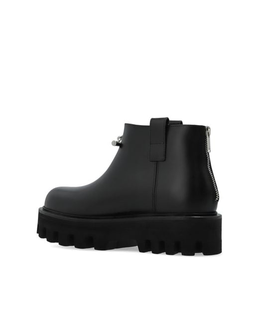 McQueen Black Leather Platform Shoes