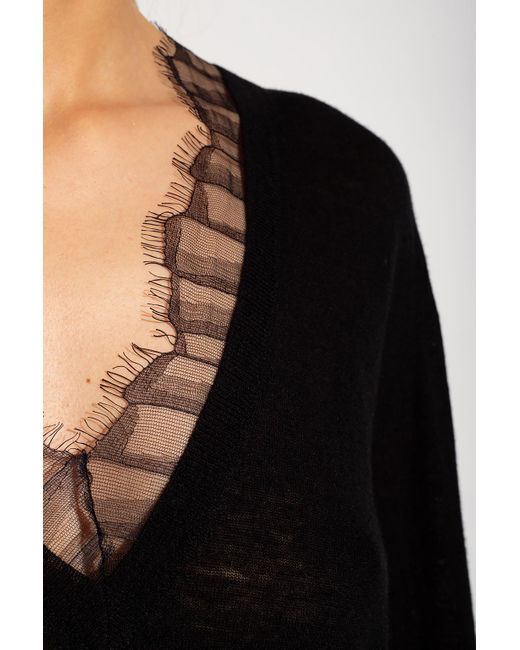 IRO Black 'Haby' Sweater With Lace