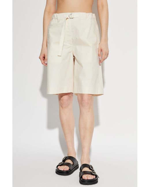 Jil Sander White Shorts With Belt