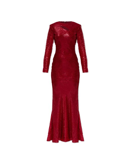 Self-Portrait Red Dress With Lurex Thread